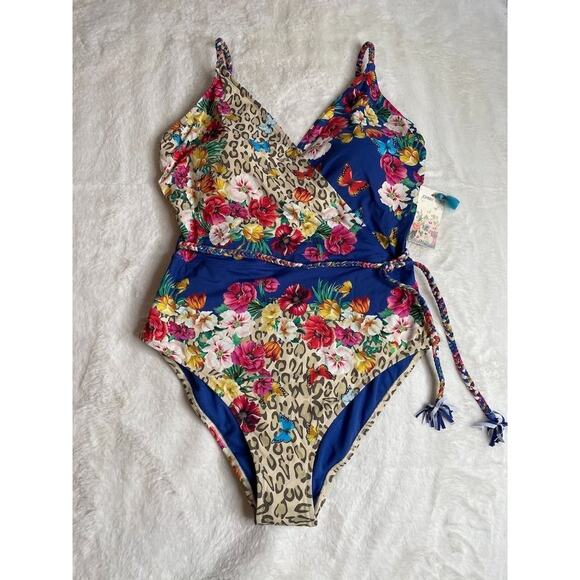 Johnny Was Fleur Braided Wrap One Piece Swimsuit XXL - Picture 5 of 8